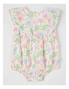 Rainbow Palm Bodysuit in White