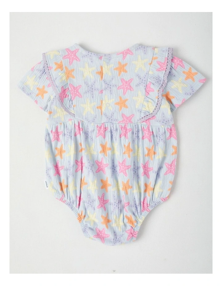 Starfish Crinkle Bodysuit in Light Blue image 3