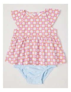 Geo Floral Flutter Sleeve Bodysuit in Assorted