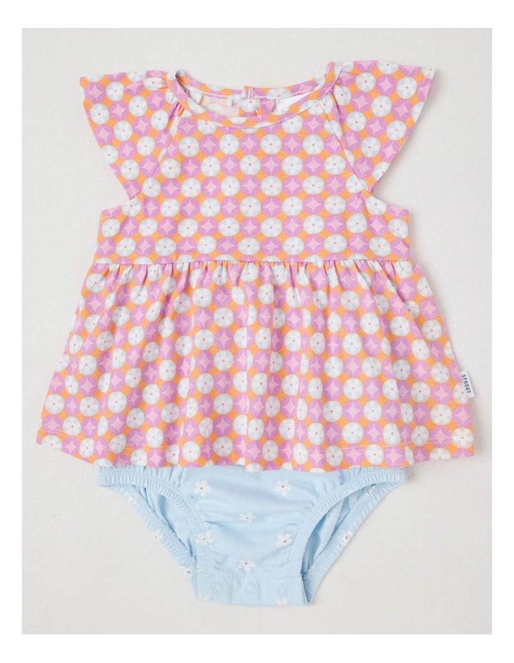 Geo Floral Flutter Sleeve Bodysuit in Assorted image 1