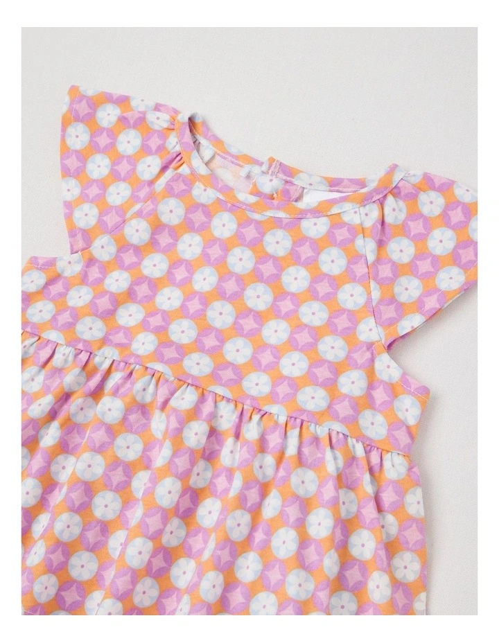 Geo Floral Flutter Sleeve Bodysuit in Assorted image 2