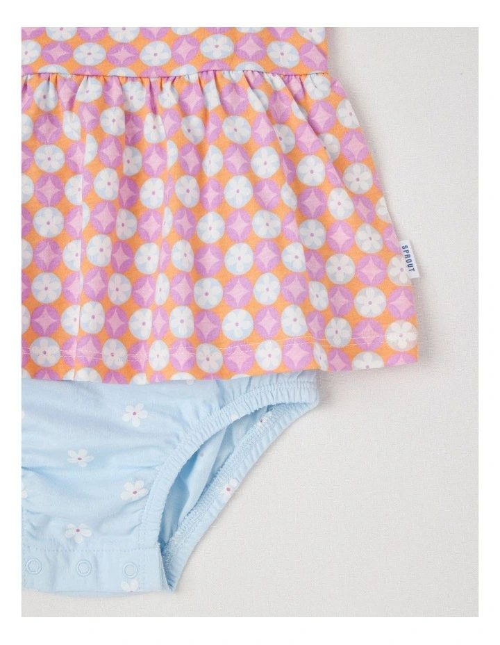 Geo Floral Flutter Sleeve Bodysuit in Assorted image 4