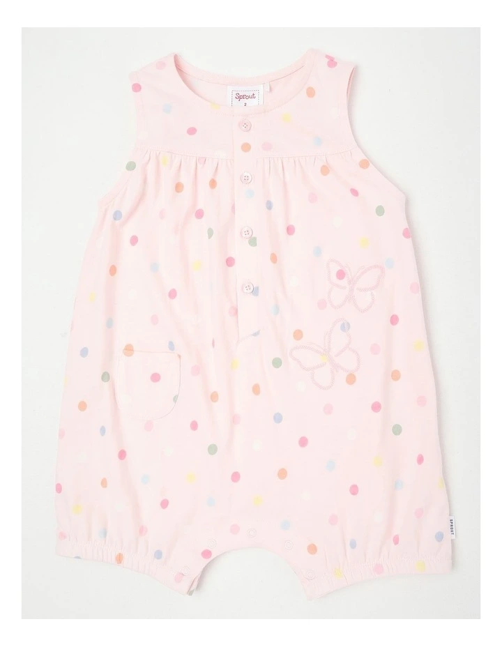Butterfly Placket Romper Blush image 1