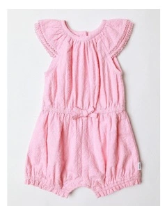 Broderie Fashion Playsuit in Rose