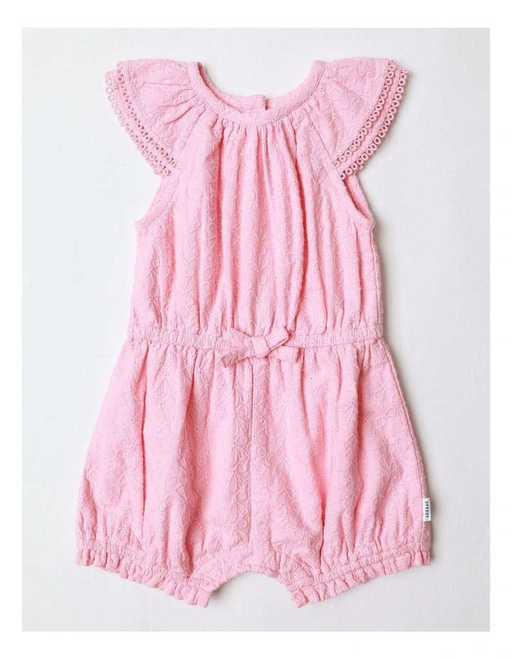 Broderie Fashion Playsuit in Rose image 1