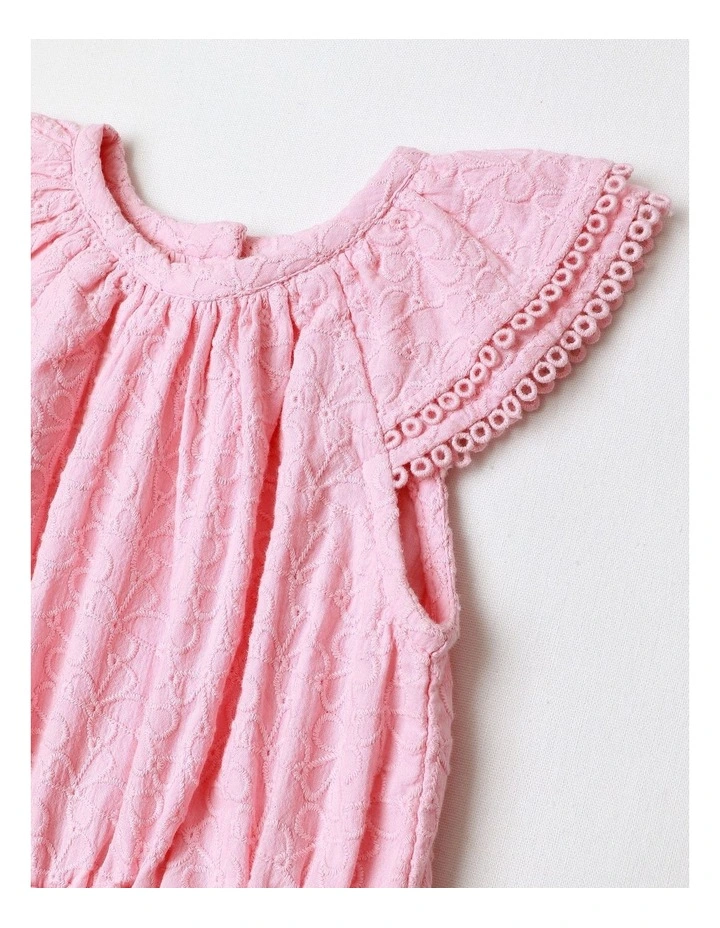 Broderie Fashion Playsuit in Rose image 2
