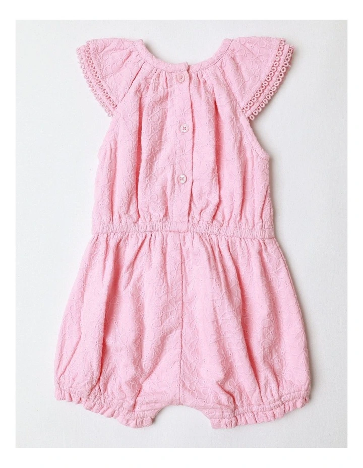 Broderie Fashion Playsuit in Rose image 3