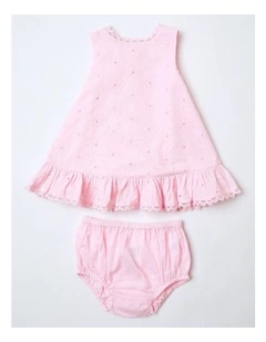 Broderie Dress in Light Pink
