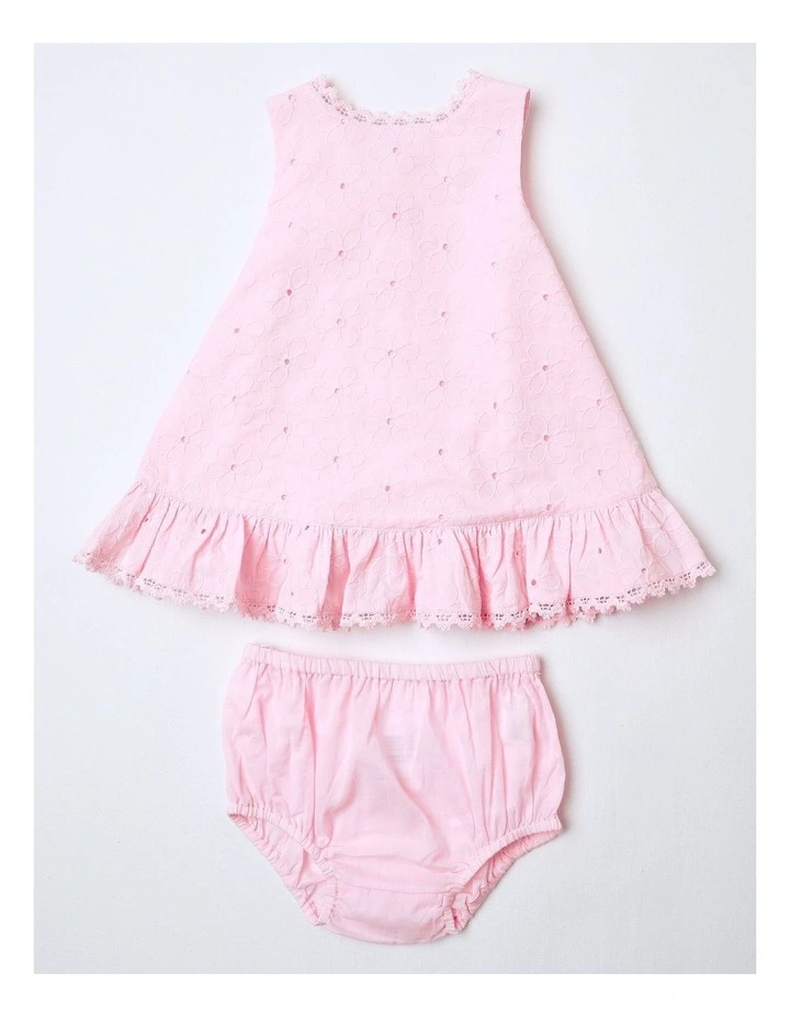 Broderie Dress in Light Pink image 1