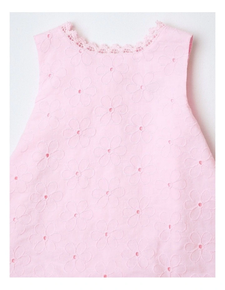 Broderie Dress in Light Pink image 2