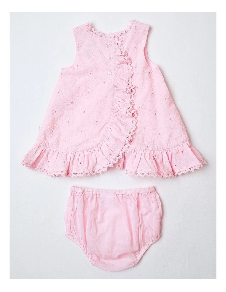 Broderie Dress in Light Pink image 3