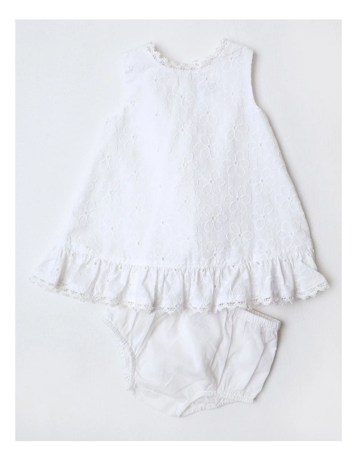 Broderie Dress in White image 1
