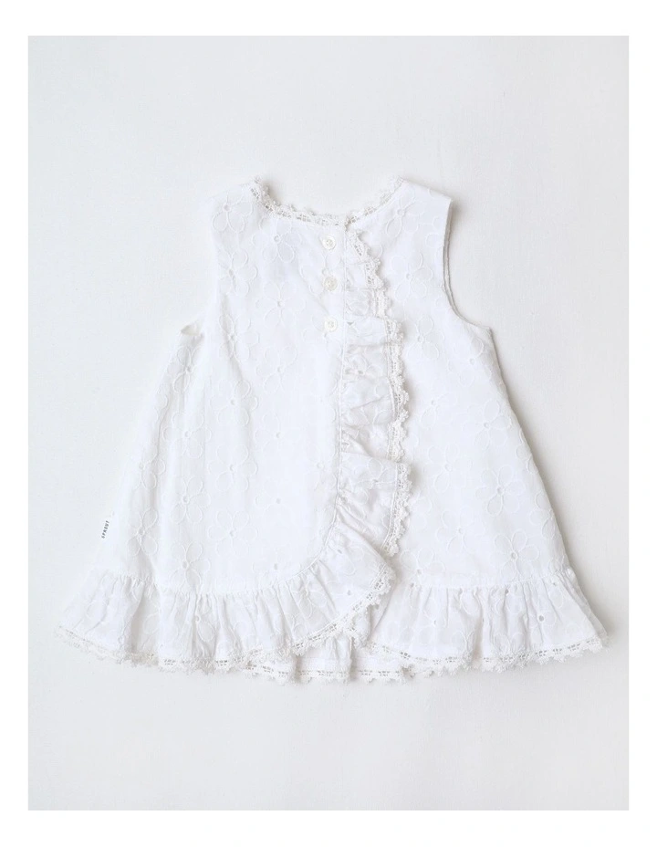 Broderie Dress in White image 3