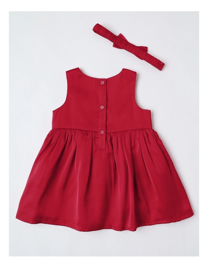 Occasion Satin Bow Dress in Lipstick image 3