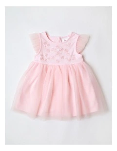 Occasion Embroidered Tulle Dress in Rose