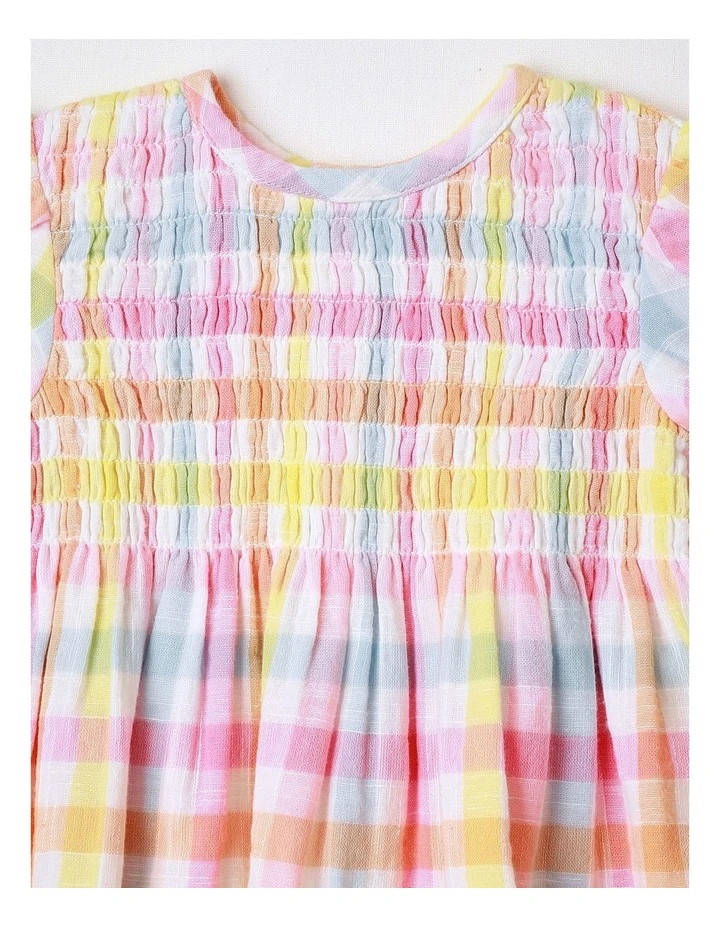 Shirred Gingham Dress in Assorted image 2