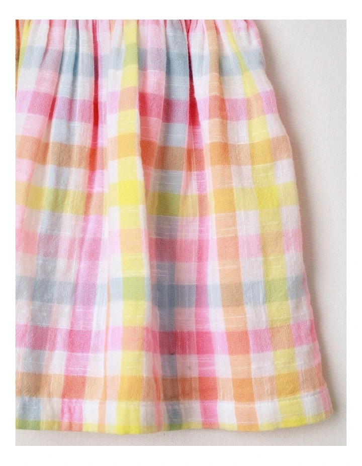 Shirred Gingham Dress in Assorted image 5