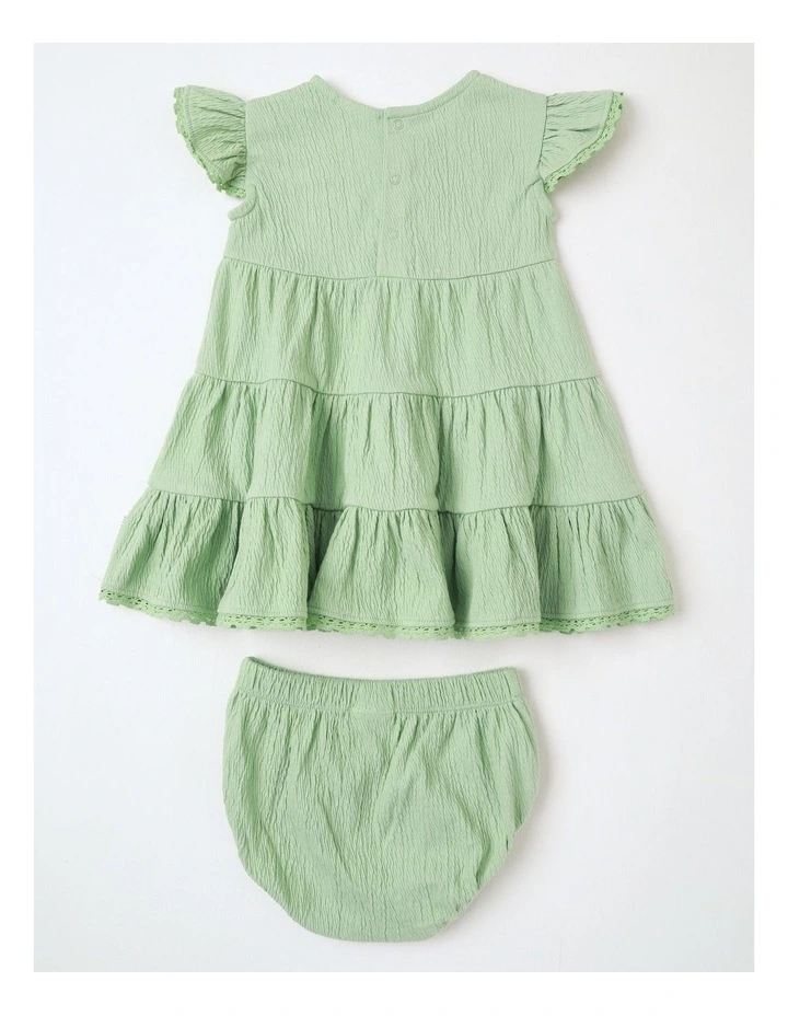 Flutter Sleeve Dress in Light Khaki image 3