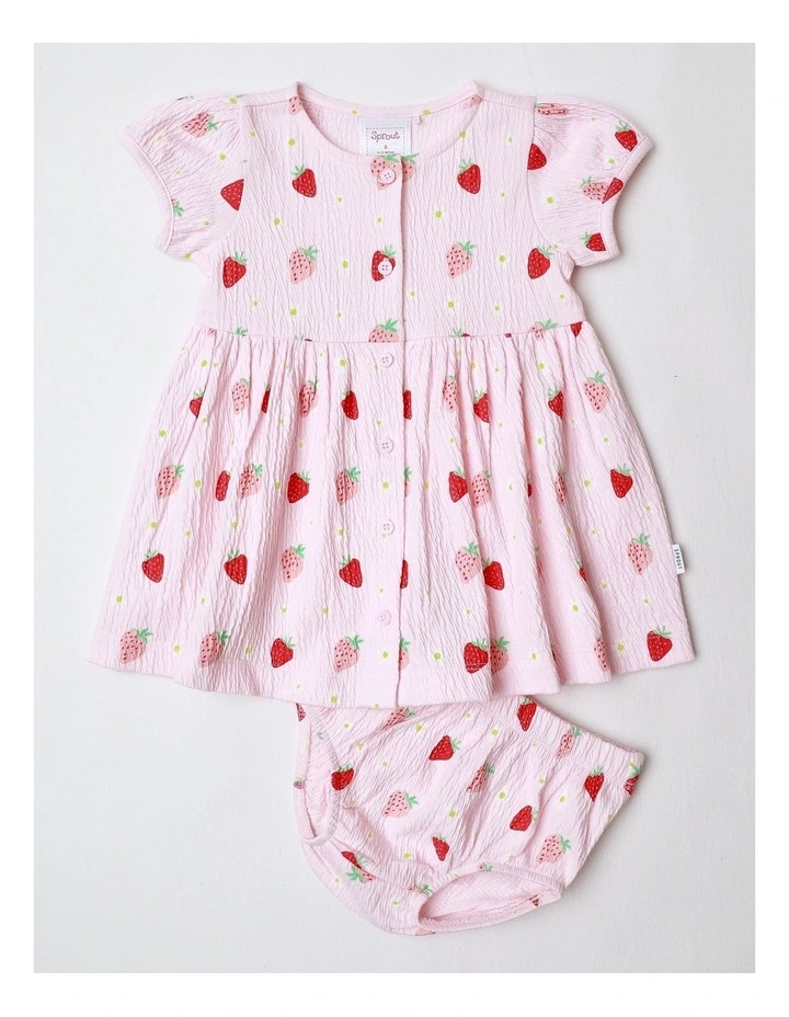 Strawberry Button Down Dress in Blush image 1