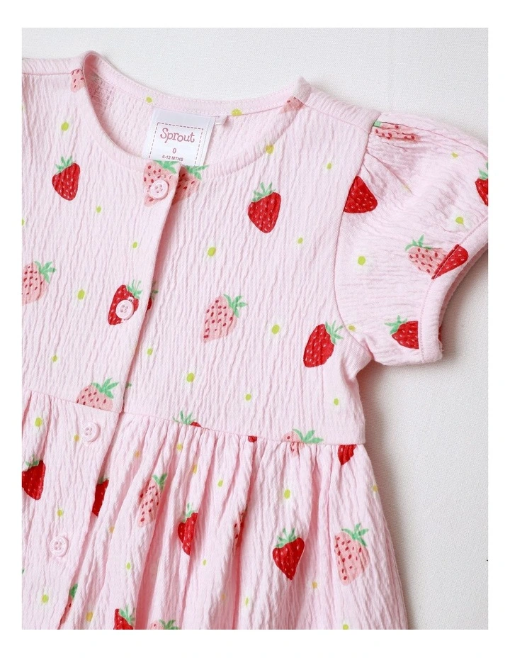 Strawberry Button Down Dress in Blush image 2