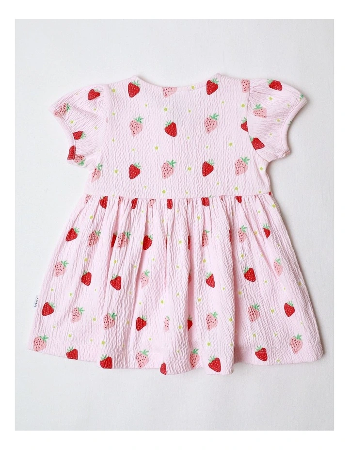 Strawberry Button Down Dress in Blush image 3