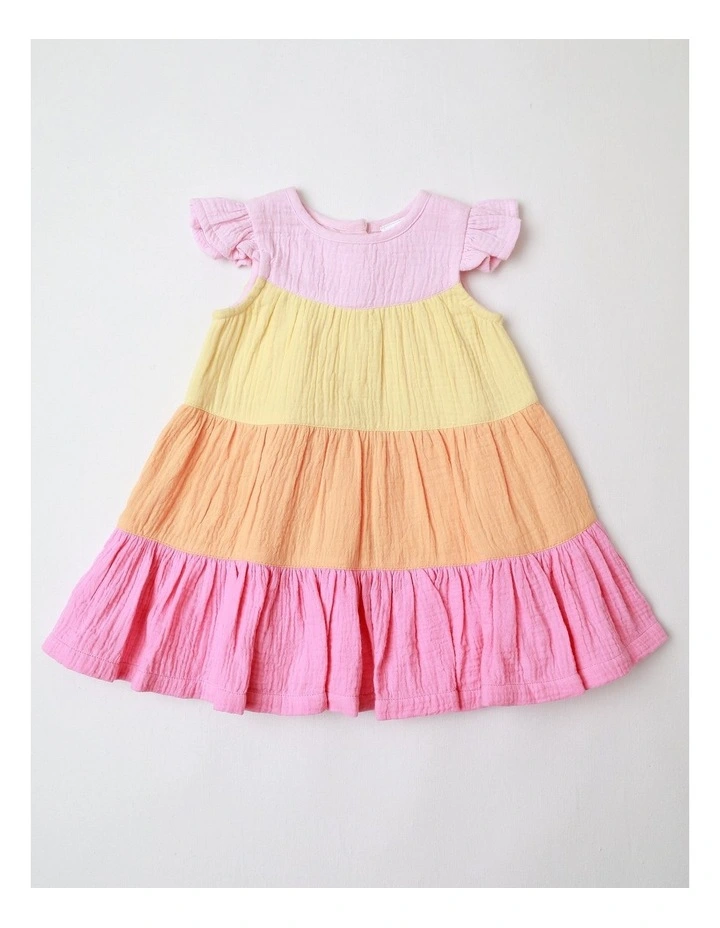 Crinkle Knit Tiered Dress in Assorted image 1