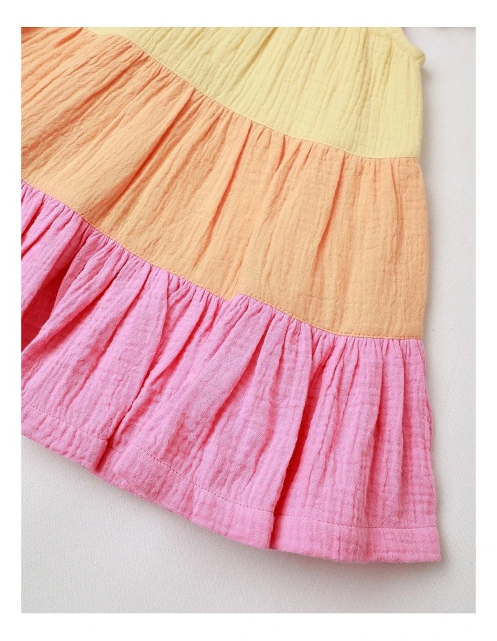 Crinkle Knit Tiered Dress in Assorted image 4
