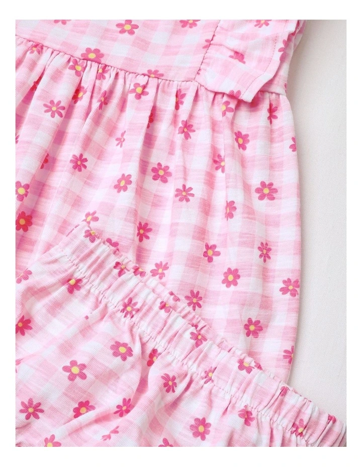 Gingham Knit Dress in Light Pink image 5
