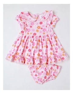 Floral Peter Pan Dress in Light Pink