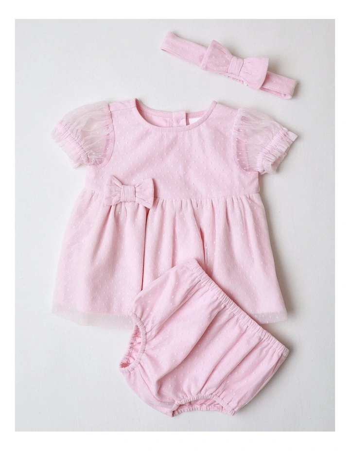 Polka Dot Tulle Dress in Light Pink image 1