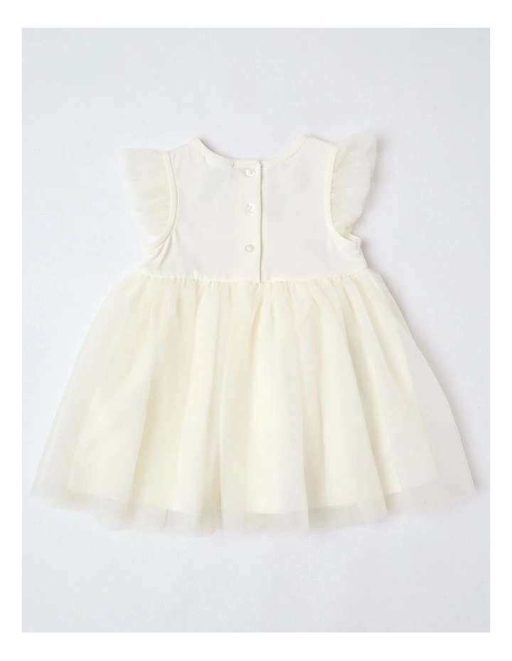 Occasion Floral Tulle Dress in Cream image 3