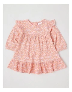 Crinkle Knit Ditsy Dress in Tulip