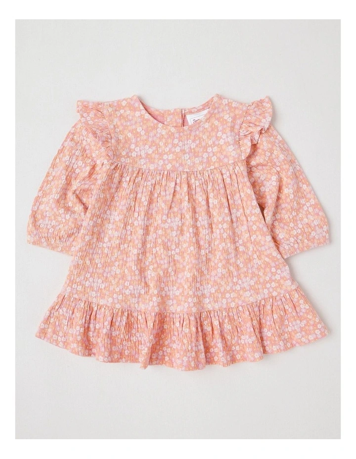 Crinkle Knit Ditsy Dress in Tulip image 1