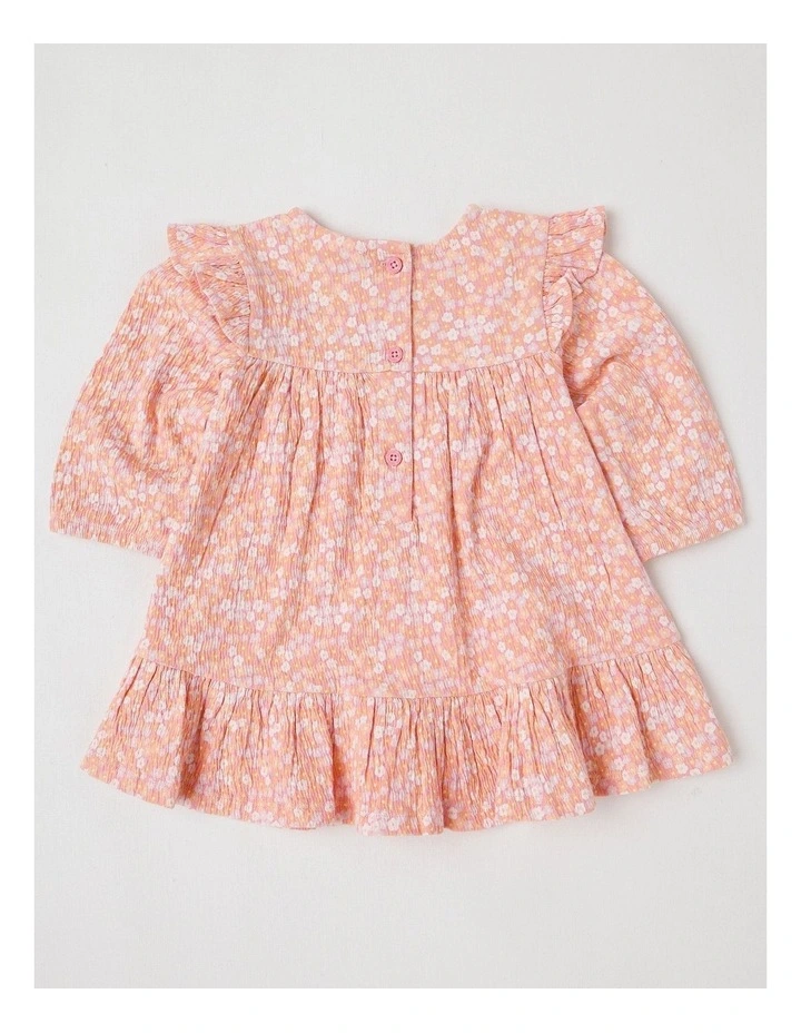 Crinkle Knit Ditsy Dress in Tulip image 3