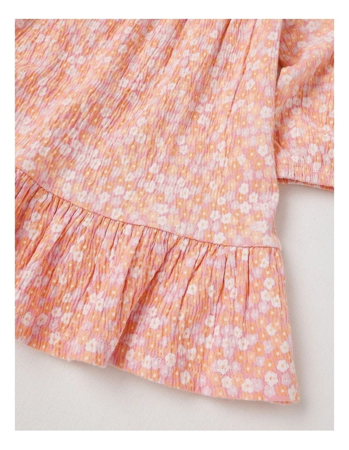 Crinkle Knit Ditsy Dress in Tulip image 4