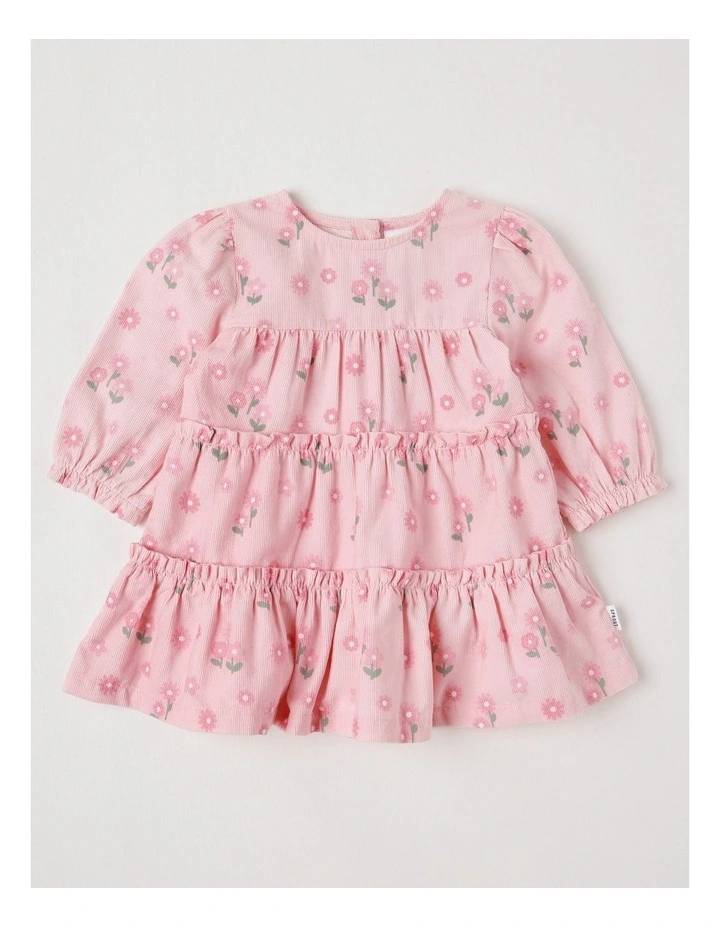 Baby Cord Tiered Dress in Blush image 1
