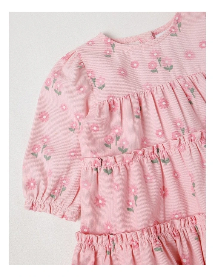 Baby Cord Tiered Dress in Blush image 2