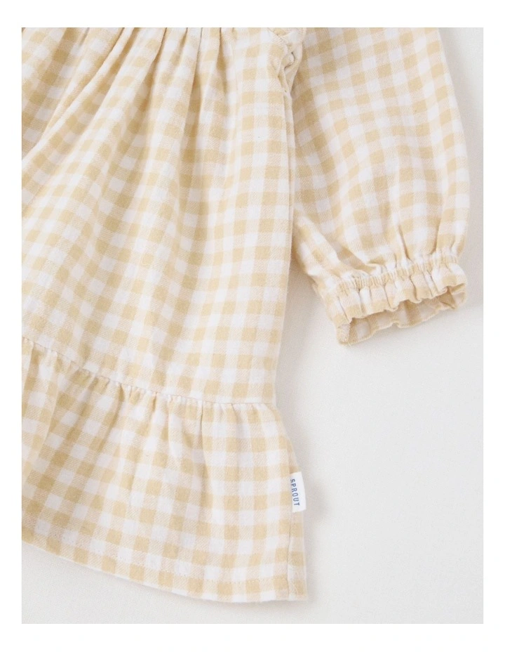 Gingham Dress in Cream image 4