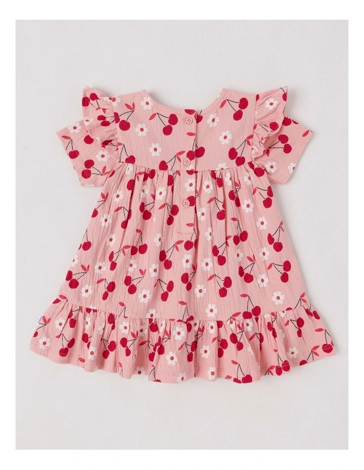 Crinkle Knit Ditsy Dress in Rose image 3