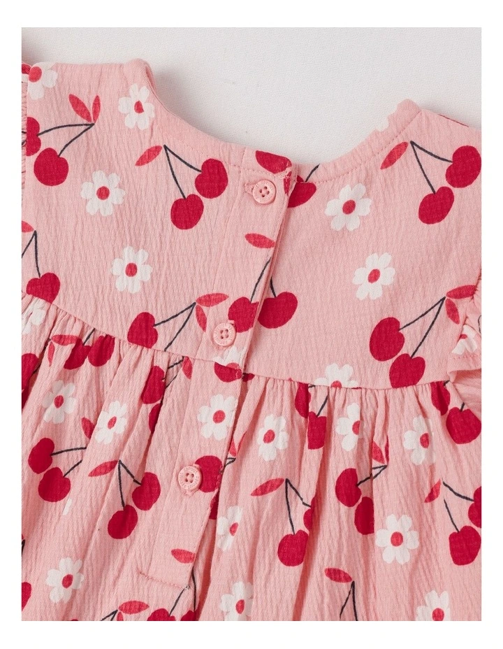 Crinkle Knit Ditsy Dress in Rose image 5