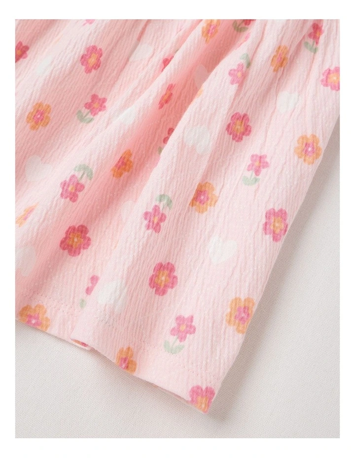 Crinkle Knit Frill Neck Dress in Blush image 4