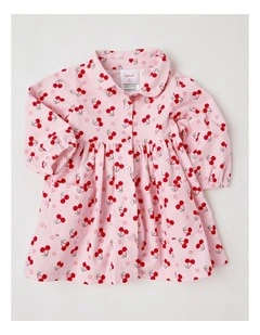 Cherry Babycord Pocket Dress in Blush