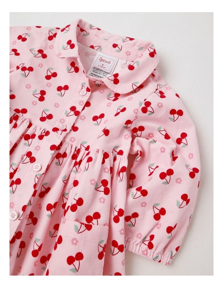 Cherry Babycord Pocket Dress in Blush image 2