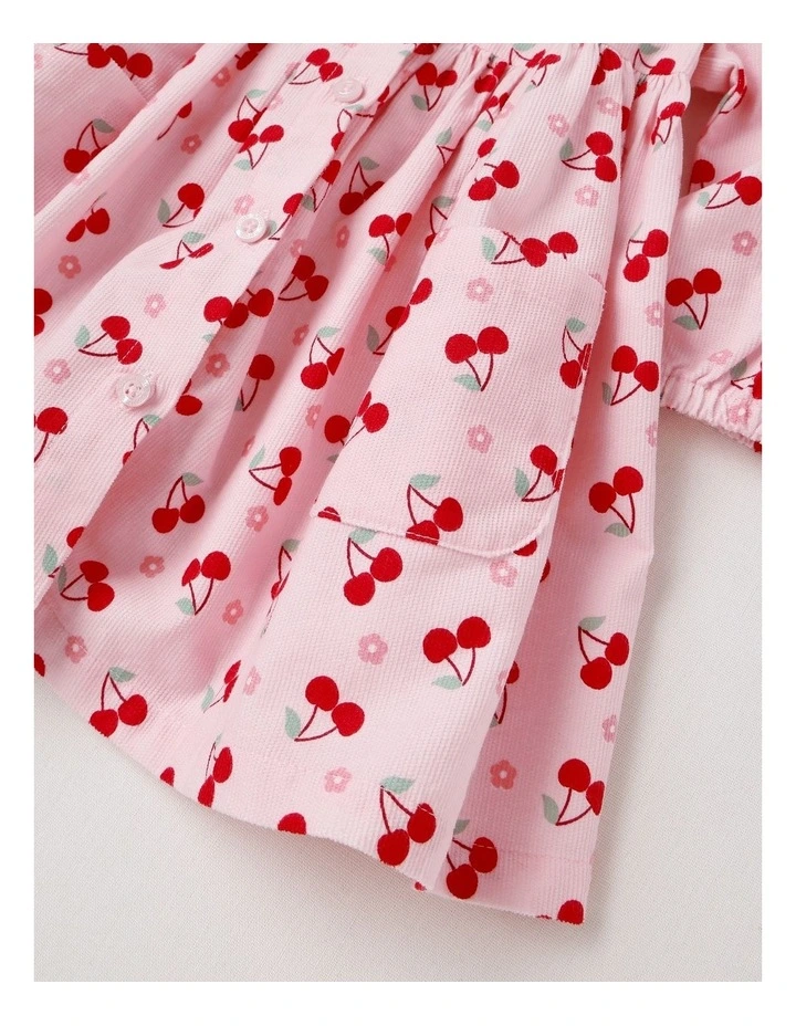 Cherry Babycord Pocket Dress in Blush image 4