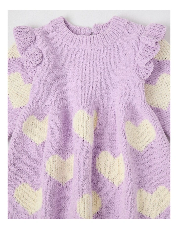 Chenille Dress in Light Purple image 2