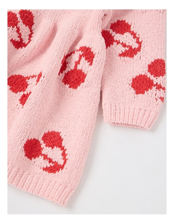 Chenille Dress in Pale Pink image 4