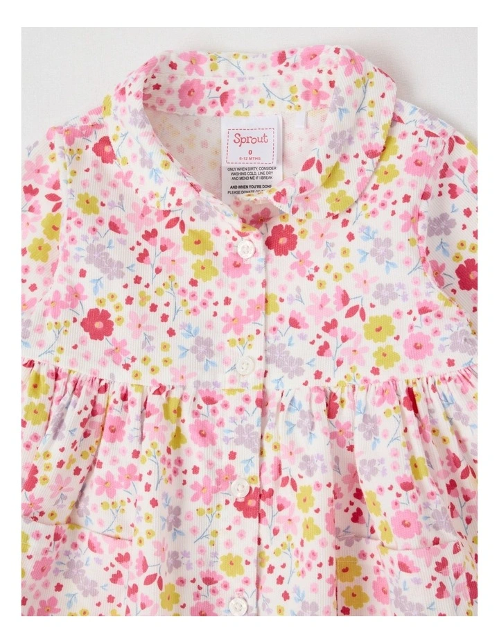 Babycord Ditsy Floral Pocket Dress in Assorted image 2