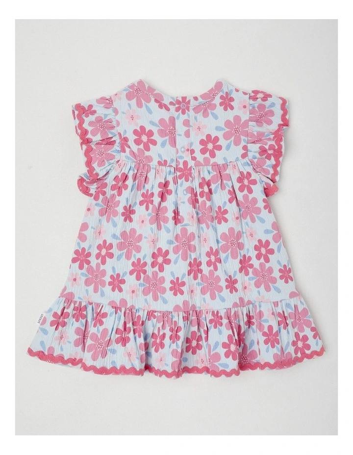 Floral Rick Rack Dress With Bloomers in Light Blue image 3