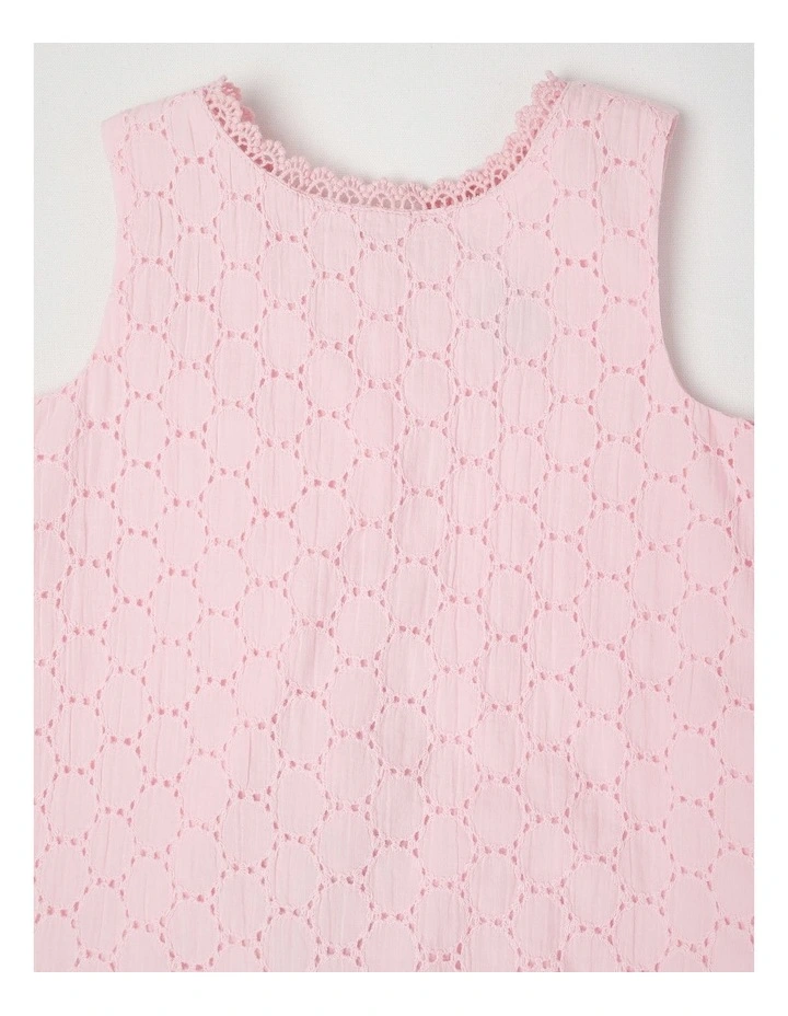 Broderie Dress in Light Pink image 2