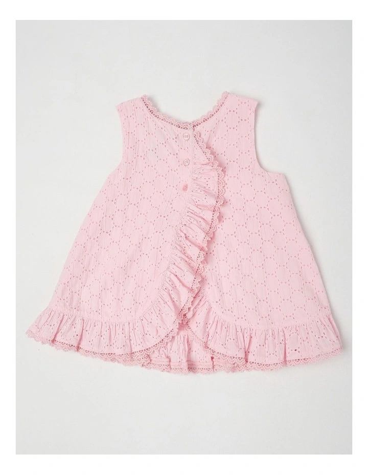 Broderie Dress in Light Pink image 3